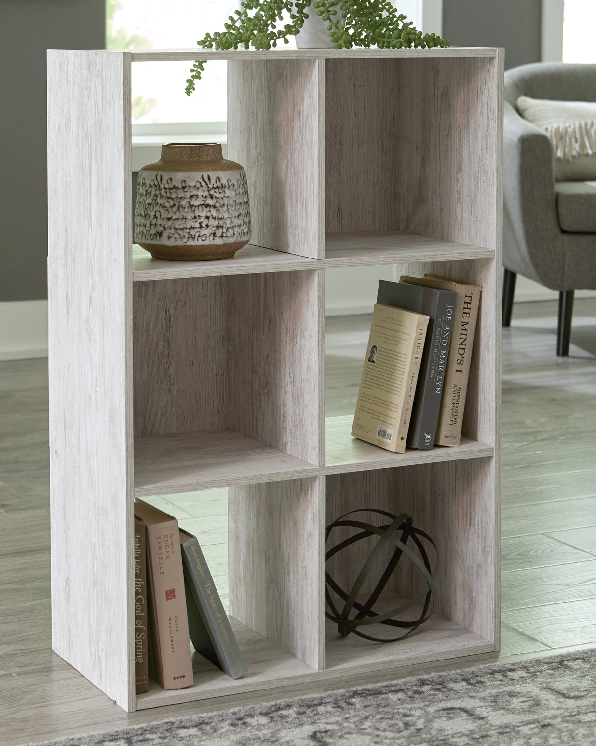 Paxberry Whitewash Six Cube Organizer from Ashley - Luna Furniture