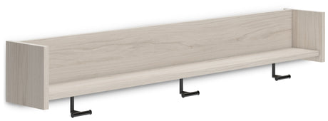 Socalle Light Natural Wall Mounted Coat Rack with Shelf from Ashley - Luna Furniture