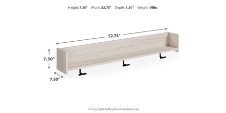 Socalle Light Natural Wall Mounted Coat Rack with Shelf from Ashley - Luna Furniture