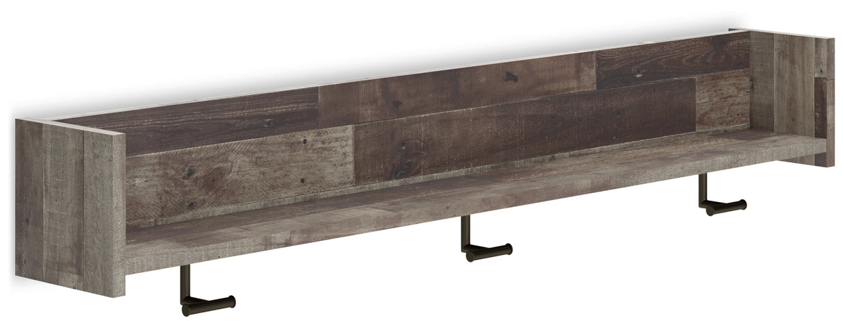 Neilsville Multi Gray Wall Mounted Coat Rack with Shelf from Ashley - Luna Furniture