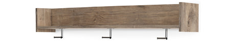 Oliah Natural Wall Mounted Coat Rack with Shelf from Ashley - Luna Furniture