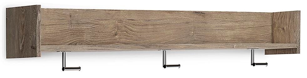 Oliah Natural Wall Mounted Coat Rack with Shelf from Ashley - Luna Furniture