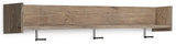 Oliah Natural Wall Mounted Coat Rack with Shelf from Ashley - Luna Furniture