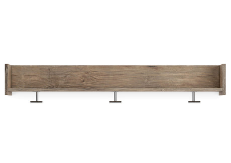Oliah Natural Wall Mounted Coat Rack with Shelf from Ashley Furniture - Luna Furniture