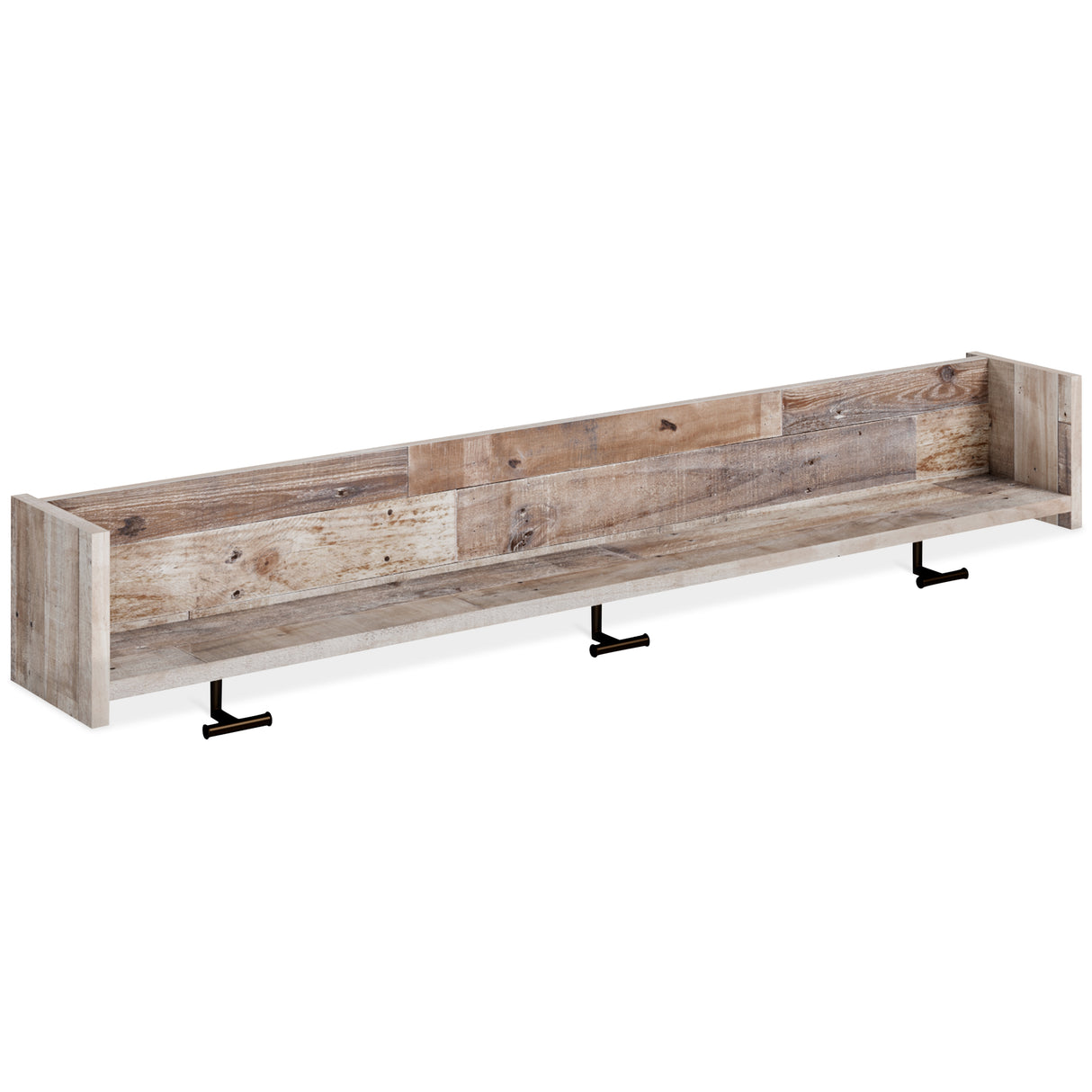 Neilsville Whitewash Wall Mounted Coat Rack with Shelf from Ashley - Luna Furniture