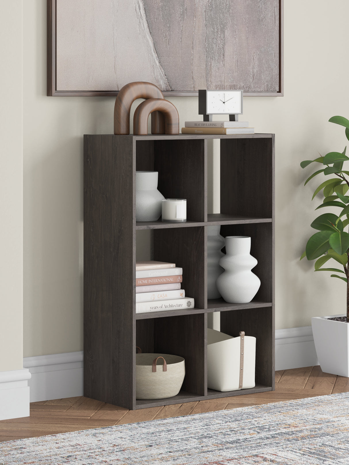 Piperton Charcoal Six Cube Organizer from Ashley - Luna Furniture