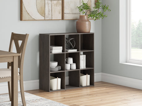 Piperton Charcoal Nine Cube Organizer from Ashley Furniture - Luna Furniture
