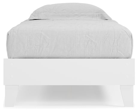 Piperton White Twin Platform Base Bed from Ashley Furniture - Luna Furniture