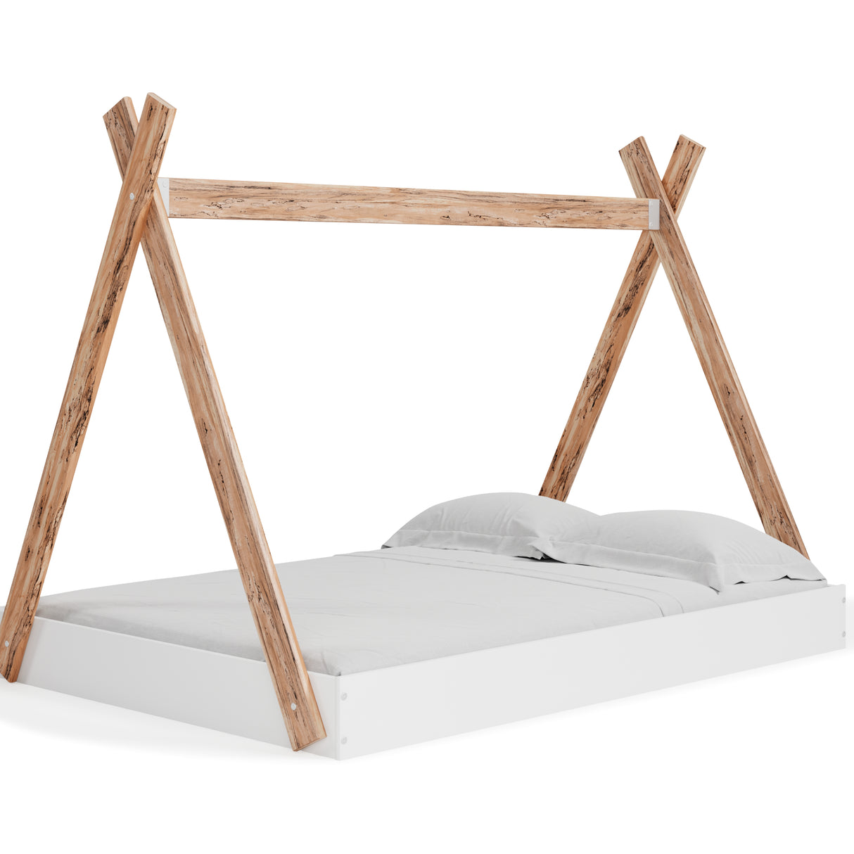 Piperton Two-tone Brown/White Full Tent Bed from Ashley Furniture - Luna Furniture