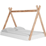 Piperton Two-tone Brown/White Full Tent Bed from Ashley Furniture - Luna Furniture