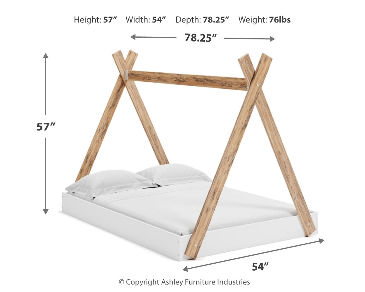 Piperton Two-tone Brown/White Full Tent Bed from Ashley Furniture - Luna Furniture