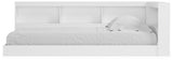 Piperton White Twin Bookcase Corner Storage Bed from Ashley Furniture - Luna Furniture
