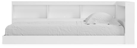 Piperton White Twin Bookcase Corner Storage Bed from Ashley Furniture - Luna Furniture