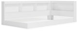 Piperton White Twin Bookcase Corner Storage Bed from Ashley Furniture - Luna Furniture