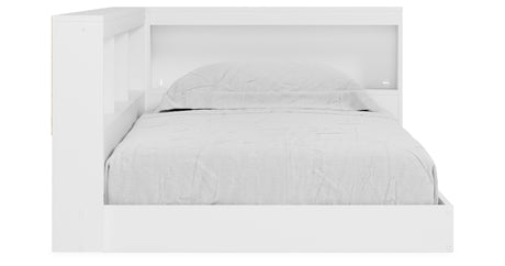 Piperton White Twin Bookcase Corner Storage Bed from Ashley Furniture - Luna Furniture