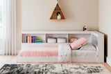 Piperton White Twin Bookcase Corner Storage Bed from Ashley Furniture - Luna Furniture