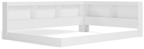 Piperton White Full Bookcase Corner Storage Bed from Ashley - Luna Furniture