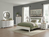 Kerisden White/Brown Queen Panel Complete Bed Frame from Ashley - Luna Furniture