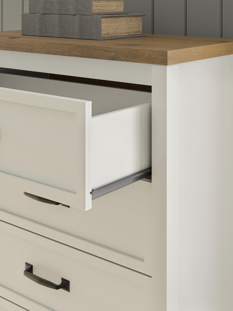 Kerisden White/Brown Chest of Drawers from Ashley - Luna Furniture