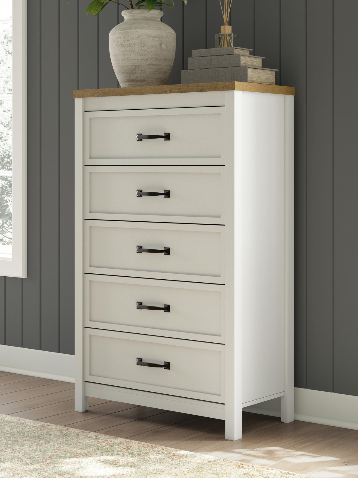 Kerisden White/Brown Chest of Drawers from Ashley - Luna Furniture