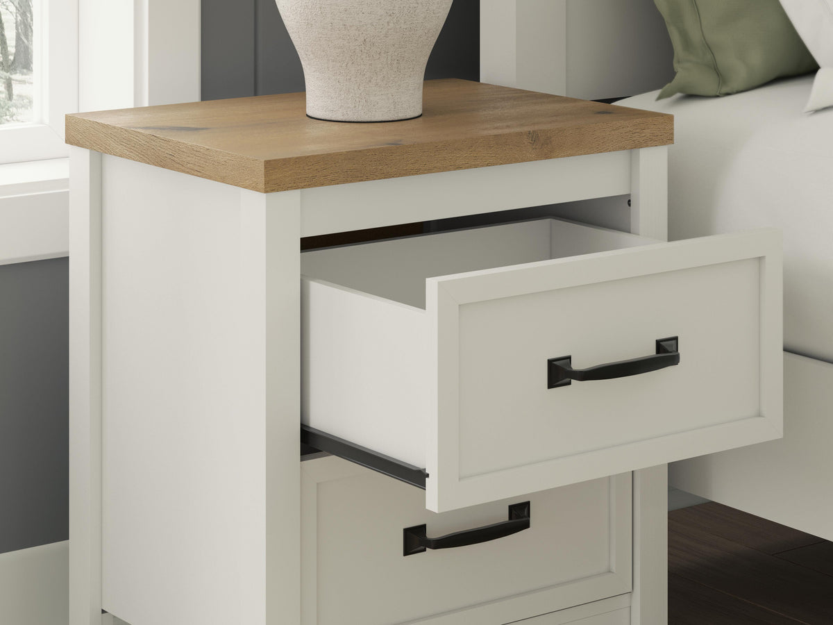Kerisden White/Brown Nightstand from Ashley - Luna Furniture