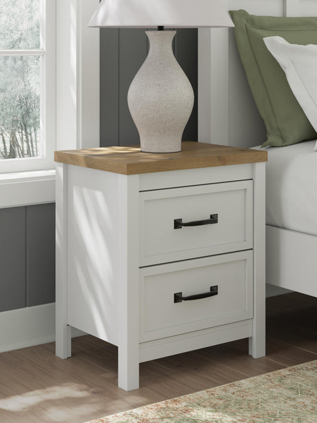 Kerisden White/Brown Nightstand from Ashley - Luna Furniture