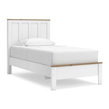 Kerisden White/Brown Twin Panel Complete Bed Frame from Ashley - Luna Furniture