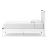 Kerisden White/Brown Twin Panel Complete Bed Frame from Ashley - Luna Furniture
