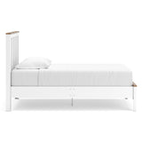 Kerisden White/Brown Twin Panel Complete Bed Frame from Ashley - Luna Furniture