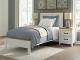Kerisden White/Brown Twin Panel Complete Bed Frame from Ashley - Luna Furniture