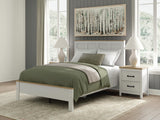 Kerisden White/Brown Full Panel Complete Bed Frame from Ashley - Luna Furniture