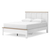 Kerisden White/Brown Queen Panel Complete Bed Frame from Ashley - Luna Furniture
