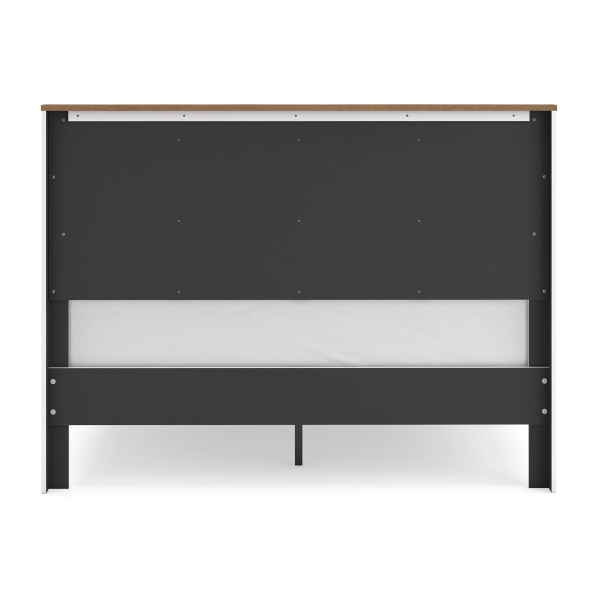 Kerisden White/Brown Queen Panel Complete Bed Frame from Ashley - Luna Furniture