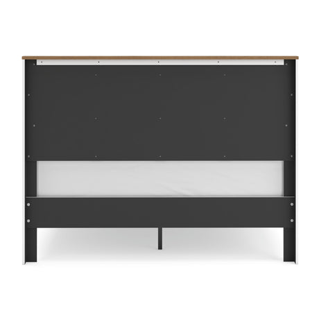 Kerisden White/Brown Queen Panel Complete Bed Frame from Ashley - Luna Furniture
