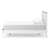 Kerisden White/Brown Queen Panel Complete Bed Frame from Ashley - Luna Furniture
