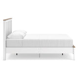 Kerisden White/Brown Queen Panel Complete Bed Frame from Ashley - Luna Furniture