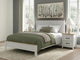 Kerisden White/Brown Queen Panel Complete Bed Frame from Ashley - Luna Furniture