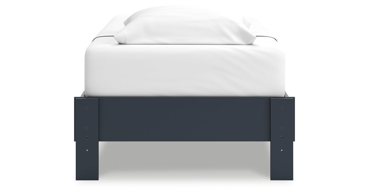 Simmenfort Navy Blue Twin Platform Base Bed from Ashley - Luna Furniture