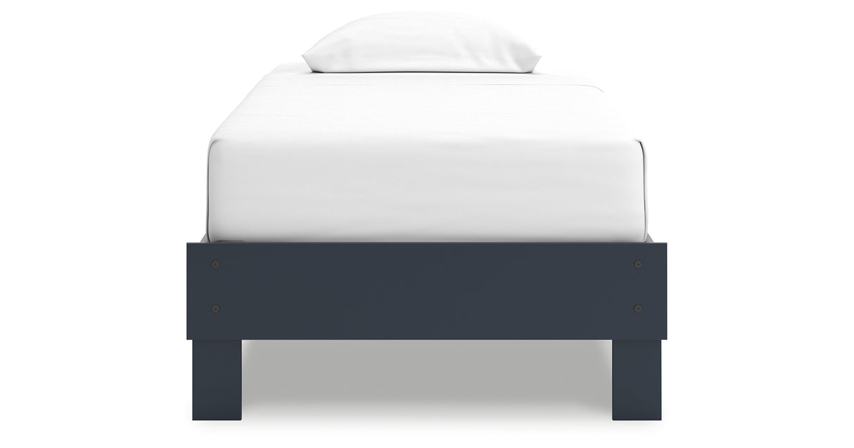 Simmenfort Navy Blue Twin Platform Base Bed from Ashley - Luna Furniture