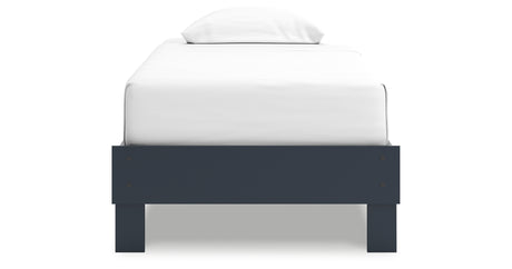 Simmenfort Navy Blue Twin Platform Base Bed from Ashley - Luna Furniture