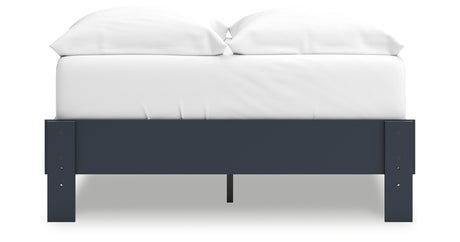 Simmenfort Full Platform Bed with 2 Nightstands in Navy Blue from Ashley - Luna Furniture