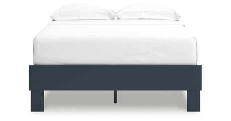 Simmenfort Full Platform Bed with 2 Nightstands in Navy Blue from Ashley - Luna Furniture