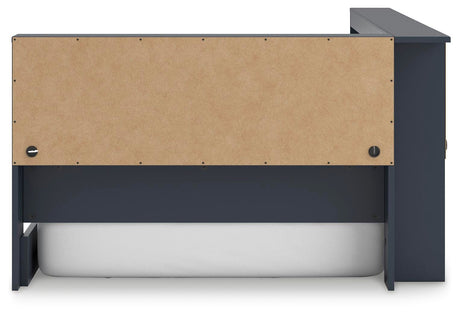 Simmenfort Navy Blue Twin Bookcase Corner Storage Bed from Ashley Furniture - Luna Furniture