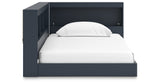 Simmenfort Navy Blue Twin Bookcase Corner Storage Bed from Ashley - Luna Furniture