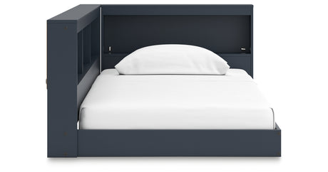 Simmenfort Navy Blue Twin Bookcase Corner Storage Bed from Ashley - Luna Furniture