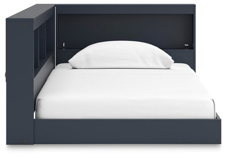Simmenfort Navy Blue Twin Bookcase Corner Storage Bed from Ashley Furniture - Luna Furniture
