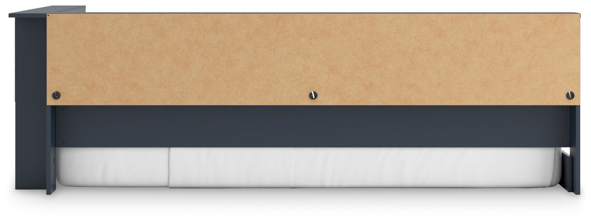 Simmenfort Navy Blue Twin Bookcase Corner Storage Bed from Ashley - Luna Furniture