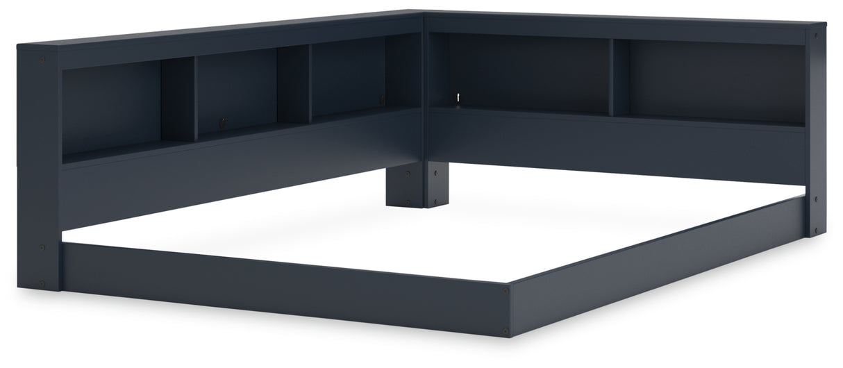 Simmenfort Navy Blue Full Bookcase Corner Storage Bed from Ashley - Luna Furniture