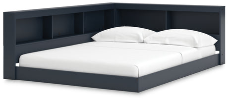 Simmenfort Navy Blue Full Bookcase Corner Storage Bed from Ashley - Luna Furniture