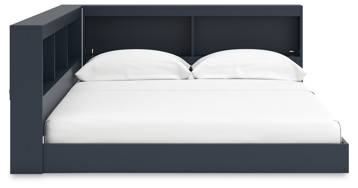 Simmenfort Navy Blue Full Bookcase Corner Storage Bed from Ashley - Luna Furniture